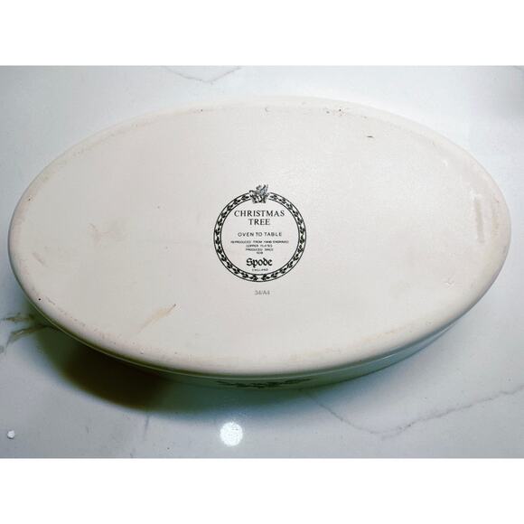 Spode Christmas Tree 11" Oval Serving Bowl Oven to Table Made in England - Picture 6 of 7